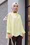 Buttoned Shoulder Bat Sleeve Modal Kimono Poncho -Yellow - 3
