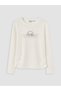 White Cinnamoroll Printed Stoned Girls' T-Shirt - 3