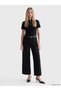 Black Vega Belted Culotte Jean
