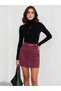 Women's Suede Belted Mini Straight Fit Skirt - 7