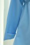 Elastic Waist, Folded Sleeves, Single Button Crepe Kimono - Baby Blue - 6