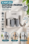 Stainless Steel Wall Mounted Broom Mop Mop Holder and Hook 304 Stainless Steel Adhesive Strong Clip Organizer - 2