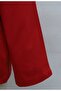Crew Neck Front Printed Loose Combed Cotton Sweatshirt -Red - 7
