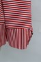 Crew Neck Slit Striped Viscose Sweatshirt -Red - 6
