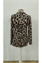 Women's Long Sleeve High Neck Zipper Geometric Pattern Single Jersey Blouse - 4
