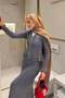 Italian Corduroy Skirt Suit Gray - 4