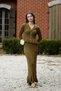 Italian Corduroy Skirt Suit Mustard - 2
