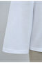 Crew Neck Front Printed Loose Combed Cotton Sweatshirt -White - 7