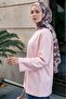 Round Neck Tie-Waist Combed Cotton Tunic -Powder - 3