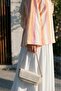 Spanish Style Thick Striped Loose Blouse with Tie at the Back - Orange - 6