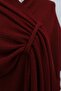 Casual Cut Daily Knitwear Poncho -Burgundy - 6