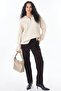 Zippered Collar Knitwear Sweater Cream - 2
