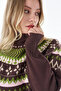 Mixed Pattern Knitwear Tunic Brown - 7
