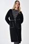 Contrast Stitched Knitwear Cardigan Black