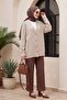 Buttoned Front V-Neck Casual Knitwear Cardigan - Light Mink - 6