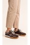 Children's Orthopedics Velcro and Lace-Up Figured Non-Slip Sole Water-Repellent Material Sneaker Shoes-Brown - 5