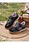 Children's Orthopedics Velcro and Lace-Up Figured Non-Slip Sole Water-Repellent Material Sneaker Shoes-Black - 5