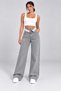 Belt Collar Detailed Snow Black Wide Leg Jeans