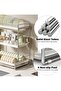 Dish Drying Rack 3 Tier Dishes Drying Stand Large Capacity Kitchen Countertop Drying Rack White - 4