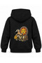 One Piece Paintbrush Printed Black Children's Hooded Sweatshirt