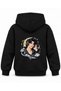 Saja Boys Jinu Headphone Circle Printed Black Kids Hooded Sweatshirt