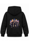 Saja Boys Light Corridor Printed Black Children's Hooded Sweatshirt