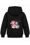 My Melody & Kuromi Cocoa Mixing Printed Black Children's Hooded Sweatshirt