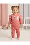 Baby Girl Seasonal Floral Printed Set with Ruffle Detail on Shoulders, 6-9-12-18-24 Months, 2 Yarn Lower and Upper Set - 2