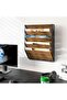 Wall File Organizer for Office, 5-Tier Rustic Hanging File holder Wall Srorage Rack for Literatu - 4
