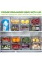 4 Pack Stackable Refrigerator Organizers by Intabi, Pull-Out Fridge Storage Containers with Lid, Organizer - 5