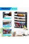 Wall File Organizer Holder Mesh Hanging Paper Document Holder,Vertical 5 Pocket Tier for Office Home - 4