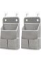 2pcs Canvas Multi Pocket Wall Hanging Storage Organizer with - 5
