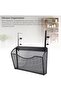 Hanging Desk Organizer,Adjustable Carbon Steel and PP Desk Side Storage Organizer for Office (Black) - 3