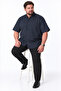 Large Size Men's Short Sleeve Shirt Linen Look 100% Cotton - 5
