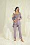 Lace Front Buttoned Maternity 3-Piece Pajama Set - Klbn29238 - 2