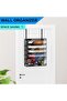 Wall File Organizer Holder Mesh Hanging Paper Document Holder,Vertical 6 Pocket Tier for Office Home - 2