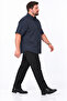 Large Size Men's Short Sleeve Shirt Linen Look 100% Cotton - 3