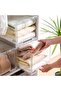 Delivera 3 Pack Stackable Plastic Storage Drawers, Transparent Storage Box Organizer with Extendable Drawer - 3