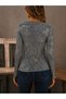 Women's long sleeve v-neck pulpate blouse - 2