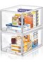 Linyapri Stackable Plastic Storage Bins with Pull-Out Drawer, Large Transparent Acrylic Storage Boxes