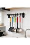 Kitchen Utensil Rack for Home, Wall Storage (Silver Black 30cm / - 4