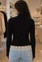 Black Gülseli Women's Lace Detailed Front Buttoned Knitwear Blouse - 3