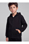 Black Hooded Thick Boys' Zippered Sweatshirt - 2
