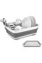 Drainage basket Foldable Plastic Dish Drying Rack Over The Sink Dish Drainer Fruit Vegetable Washing - 2