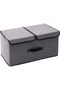 Zerodis Fabric Storage Cube Grey Fabric Storage Box with Dual Lid and T - 5