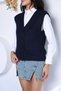 Navy Blue Women's Knitwear Sweater - 4