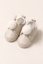 Baby Beige Rabbit Ear Pompom Velcro Soft Sole Booties First Step Shoes (4-12 Months / 18-19 Size) - L-382 - 3