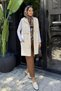 Cream Gülseli Women's Hooded Sequined Hijab Knitwear Vest - 4