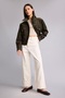 Buckle-Down Collar, Pocketed, Elastic Waist Cotton Coat H3824Ax26Au - 2
