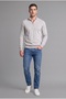 Standard Fit Regular Cut Mock Neck Half-Zip Basic Plain Knit Sweater A5184AX24AU - 3